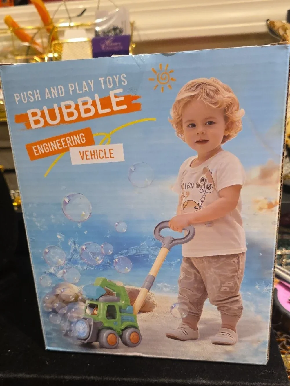 Orange & Blue Bubble Engineering Vehicle Toy